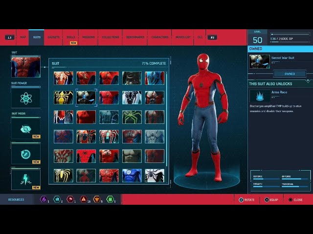 Marvel's Spider-Man my suits