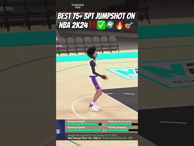 BEST 75+ 3PT JUMPSHOT on NBA 2K24‼️✅🌍🔥#nba2k24