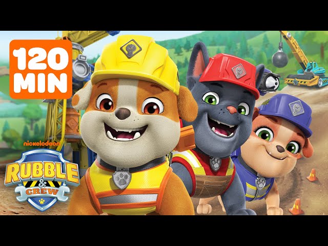 Rubble's Construction Tower Rescues at the Barkyard! | 2 Hour Compilation | Rubble & Crew