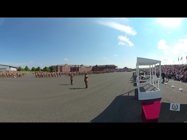 AFC Harrogate, Graduation Parade, marching onto the square, 5 Aug 21 (360 video 2 of 4)