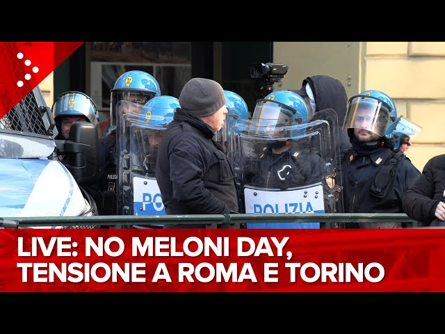 LIVE No Meloni Day, tensione alle manifestazioni di Torino e Roma: diretta video