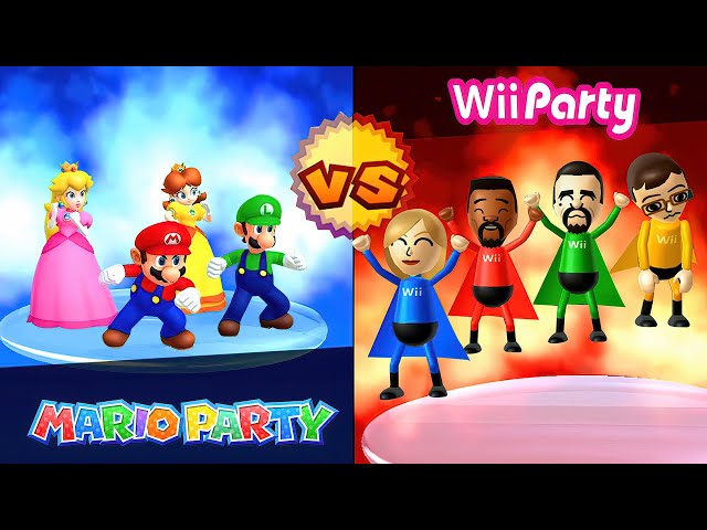 Wii Party Game Vs Mario Party Game - All Very Similar Minigames (Master Difficulty No Damage)