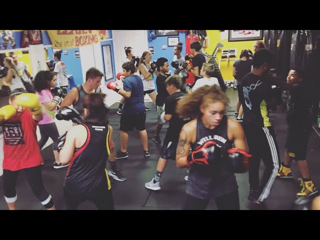 12 pm boxing class-- learning the Art of boxing in a group class