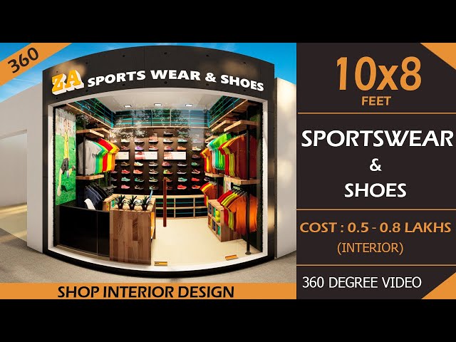 10x8 Clothes and Shoes Shop | 360 Sports Wear Shop Low Budget | Small Cloth Shop Interior Design