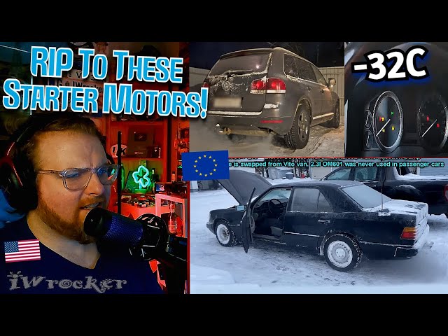 American Reacts to European Diesels COLD STARTS PART 2! *Extreme Cold