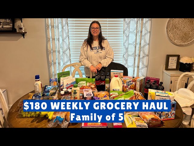 $180 Weekly Grocery Haul for my family of 5