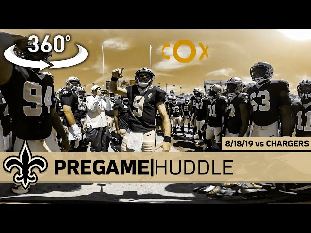 360° View of Drew Brees, Saints Pregame Huddle - Preseason Week 2 at Chargers | New Orleans Saints