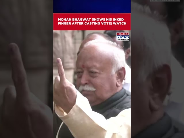 Maharashtra Polls: RSS Chief Mohan Bhagwat Shows His Inked Finger After Casting His Vote #shorts