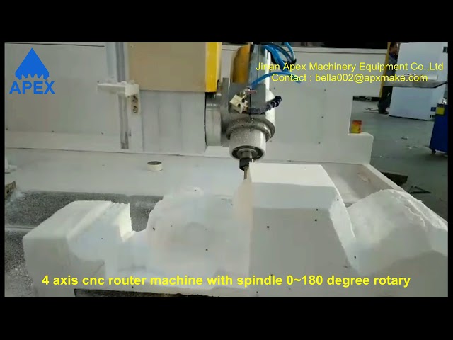 4 axis cnc router machine with spindle 0~180 degree rotary