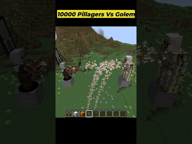 Minecraft 10000 Pillagers Vs Iron Golem #shorts #minecraft