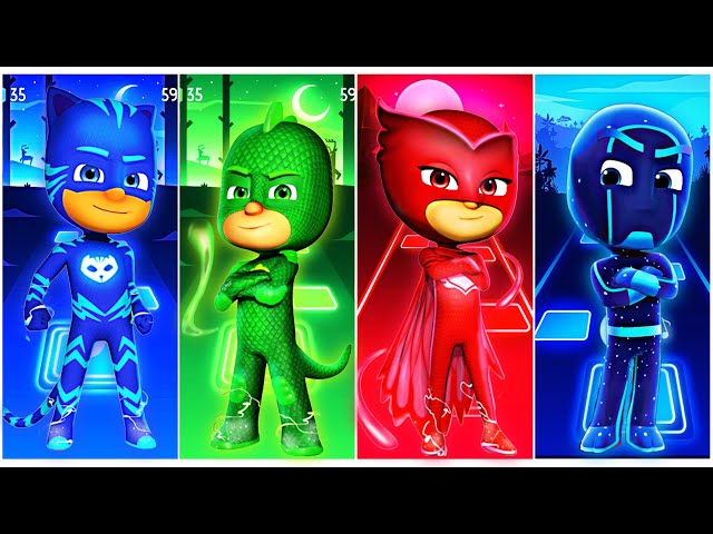 PJ Masks: CatBoy 🆚 Gekko 🆚 Owlette 🆚 Night Ninja 🎶 Tiles Hop EDM Rush