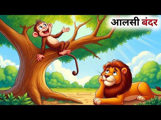 एक आलसी बंदर की कहानी // Panchatantra Ki Kahani // Hindi Cartoon