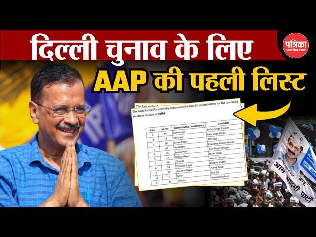 Delhi Election के लिए Aam Aadmi Party की पहली लिस्ट