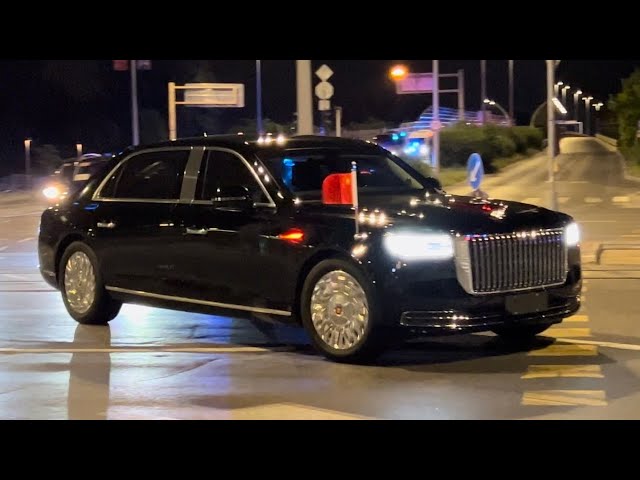 President of China in Budapest #xijinping#krisztianarany#motorcade #chinapresident#hongqi#policecar