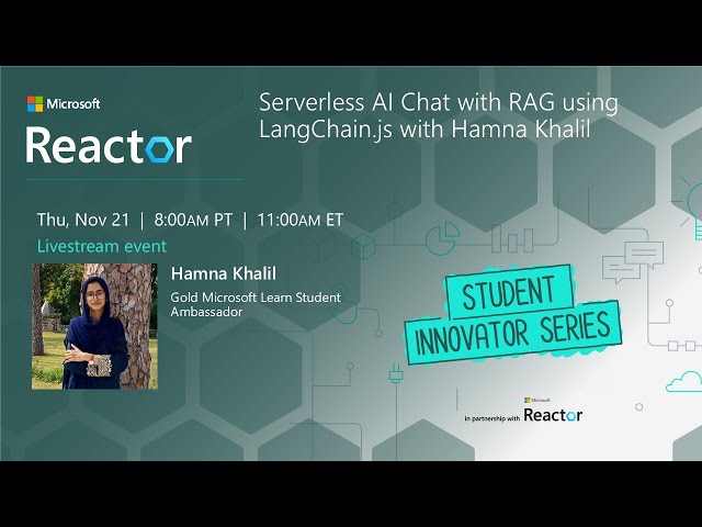 Serverless AI Chat with RAG using LangChain.js with Hamna Khalil