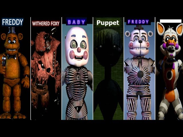 Five Nights at Freddy's VR ALL ANIMATRONICS FNAF 1 2 3 4 5 6 UCN Help Wanted