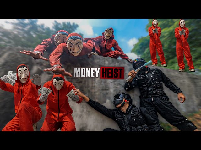 PARKOUR MONEY HEIST vs POLICE IN REAL LIFE ( Bella Ciao [Lyrics] ( Money Heist )