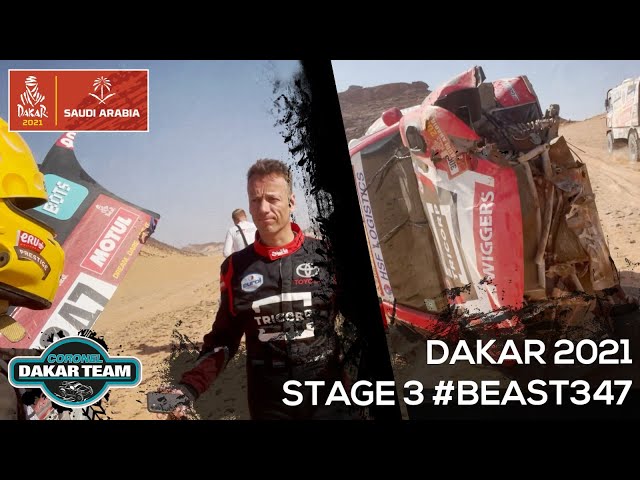 Big crash and DAMAGE Bernhard ten Brinke in real Dakar Rally 2021 stage 3  - Coronel Beast347