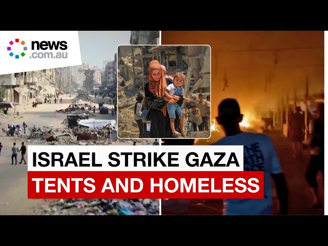 Israeli strike hits displaced Gazans' tents as raid on north widens