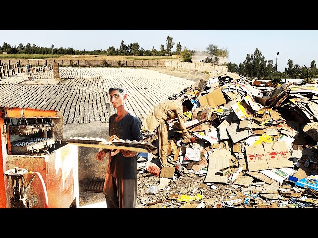 Process of making eggs trays from cardboard waste inside Factory | Surprising Method