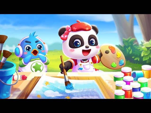 Baby Panda's Coloring Pages - Play and Learn Colors - Fun Kids Cartoon Game - Drawing and Painting