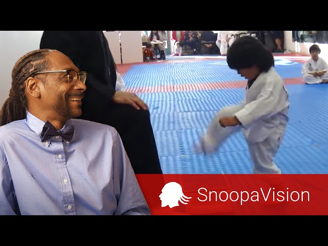 Little Boy Trying to Break Board in Taekwondo in SnoopaVision