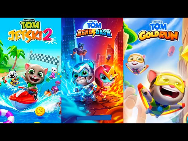 Talking Tom Gold Run - Talking Tom Hero Dash - Talking Tom Jetski 2 - Full walkthrough - Gameplay