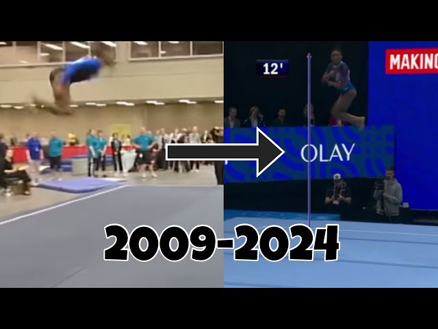 Simone Biles first pass evolution (2009-2024)🤸🏿‍♀️