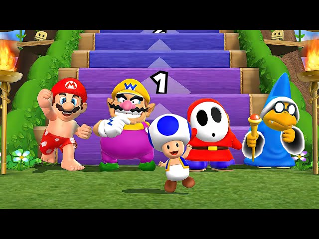 Mario Party 9 Step it Up - Mario Vs Wario Vs Shy Guy Vs Kamek (Master Difficulty)