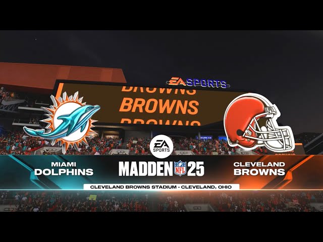 Madden NFL 25 - Miami Dolphins (15-0) Vs Cleveland Browns (10-5) PS5 Week 17 (Quick Presentation)