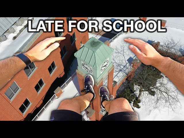 Late For School Parkour POV (Winter Edition)