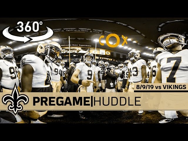 360° View of Drew Brees, Saints Pregame Huddle - Preseason Week 1 vs Vikings | New Orleans Saints