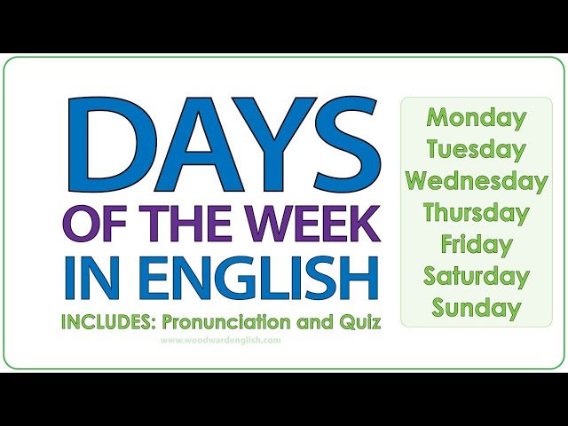 Days of the week in English