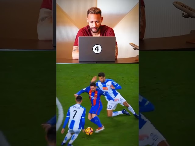 Neymar reacts to Messi and Ronaldo skills 🔥😈☠️🐐 #footballshorts #football #ronaldo