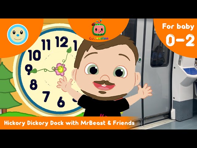 Hickory Dickory Dock with MrBeast & Friends 🧒🏻 | CoComelon | Nursery Rhyme for Baby 0-2 Years 👶🏻