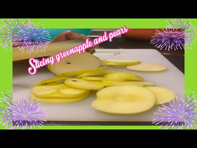 Nor cookscooking/slicing green apple & pears reverse video#asmr#reversevideo