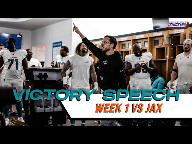 POSTGAME LOCKER ROOM SPEECH FROM WEEK 1 WIN OVER JACKSONVILLE JAGUARS | MIAMI DOLPHINS