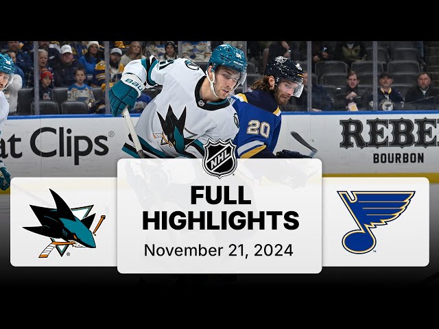 NHL Highlights | Sharks vs. Blues - November 21, 2024