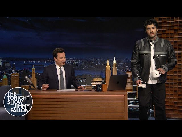 Zayn Crashes Jimmy's Monologue to Silently Tease His Stairway to the Sky Tour | The Tonight Show