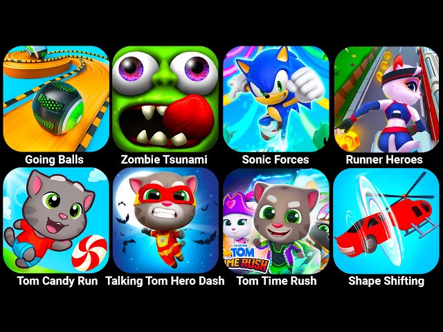 Sonic Dash, Runner Heroes, Going Balls, Metroland, Count Master, Mini Racing, Tom Blast Park...