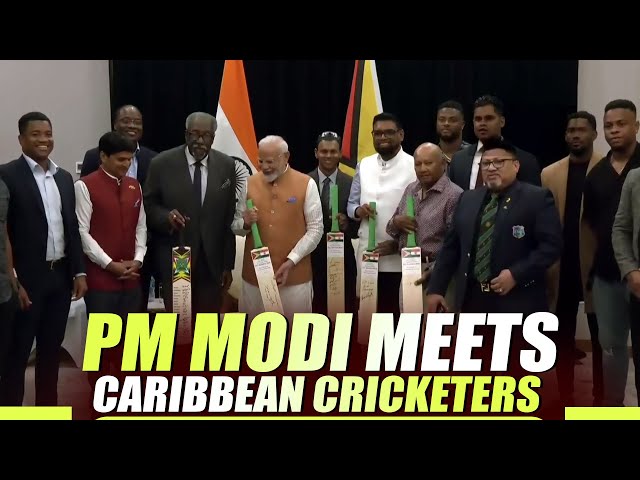 LIVE: PM Modi's interaction with prominent cricketers of Guyana and Caribbean region