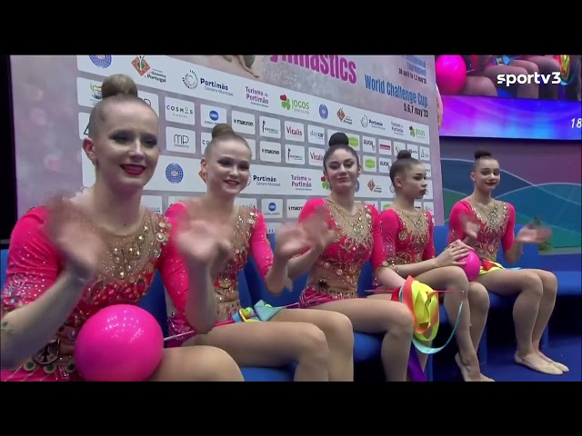 Rhythmic Gymnastics. 2023 Portimao World Challenge Cup. Groups. Ribbons + Balls Final