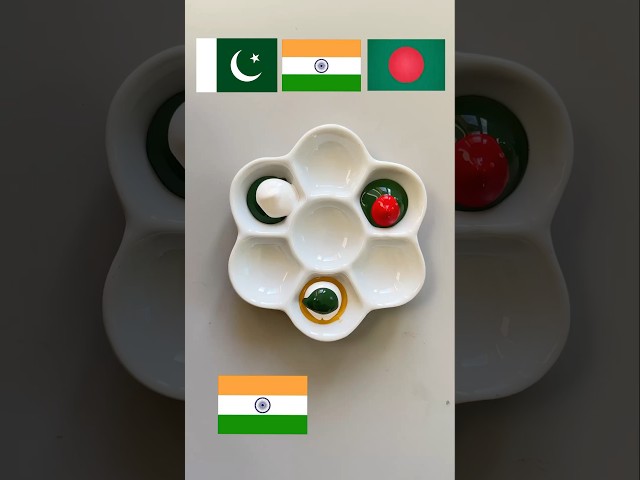 Pakistan vs india vs Bangladesh flags #colormixing#asmr #art #pakistan #india #bangladesh #shorts