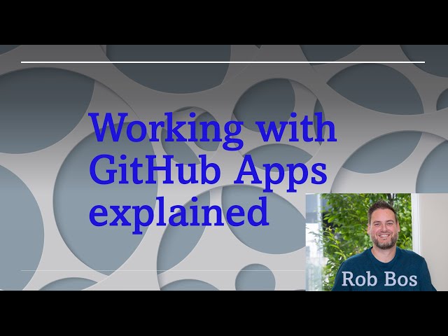 Working with GitHub Apps instead of a PAT