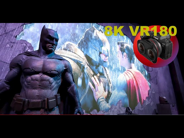 8K VR180 BATMAN EXHIBIT Part 2 at Warner Brothers Movie World in 3D (Travel/Music/Bane/Cat Woman)