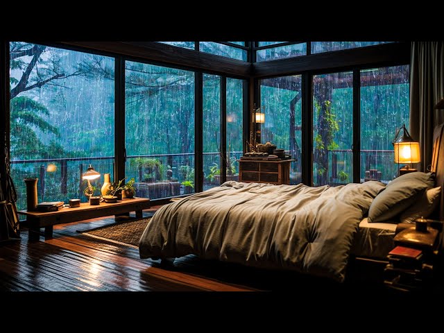 Rain Sounds for Sleeping | Natural Sounds of Rain and Thunder on Window for Fast Sleep, Relax