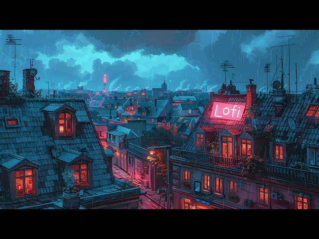 Lofi Rain Beats 🎵 Step Back In Time To 1980's & 90's Chill Hip Hop Vibes In Old Town 🏙️ Rain Sounds