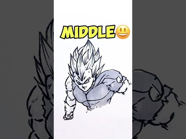 Drawing Vegeta from Dragon Ball #shorts #drawing #anime #vegeta #dragonball #art