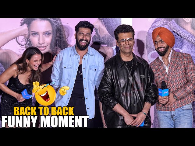 Vicky Kaushal, Tripti Dimri, Ammy Virk, Karan | Back To Back Funny Moments | Bad Newz Trailer Launch