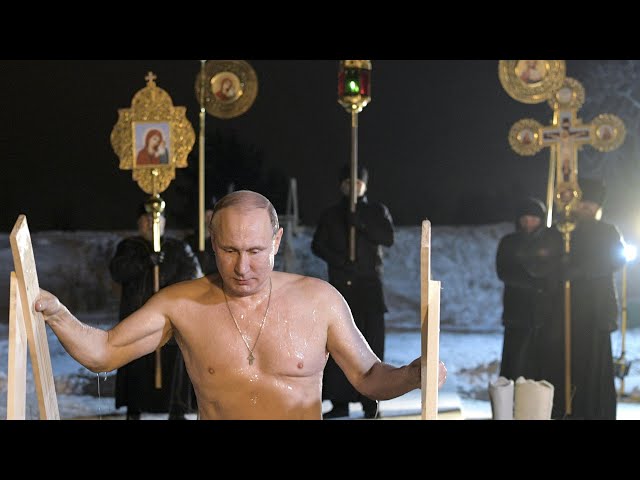 Russian president Vladimir Putin braves subzero lake to mark Orthodox Epiphany